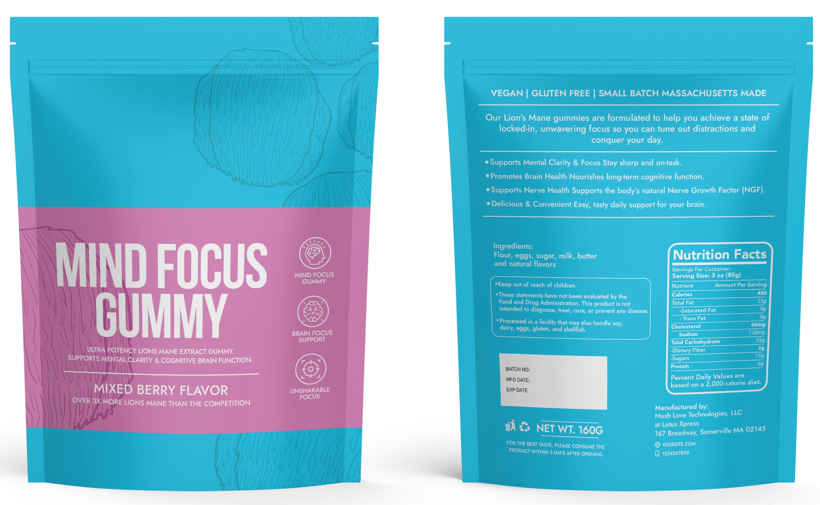 Mind Focus Gummy - High PotencY Lion's Mane Extract for the Brain