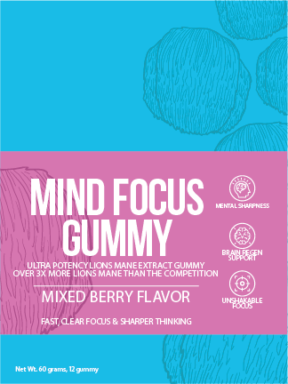 Mind Focus Gummy - High PotencY Lion's Mane Extract for the Brain - Subscription